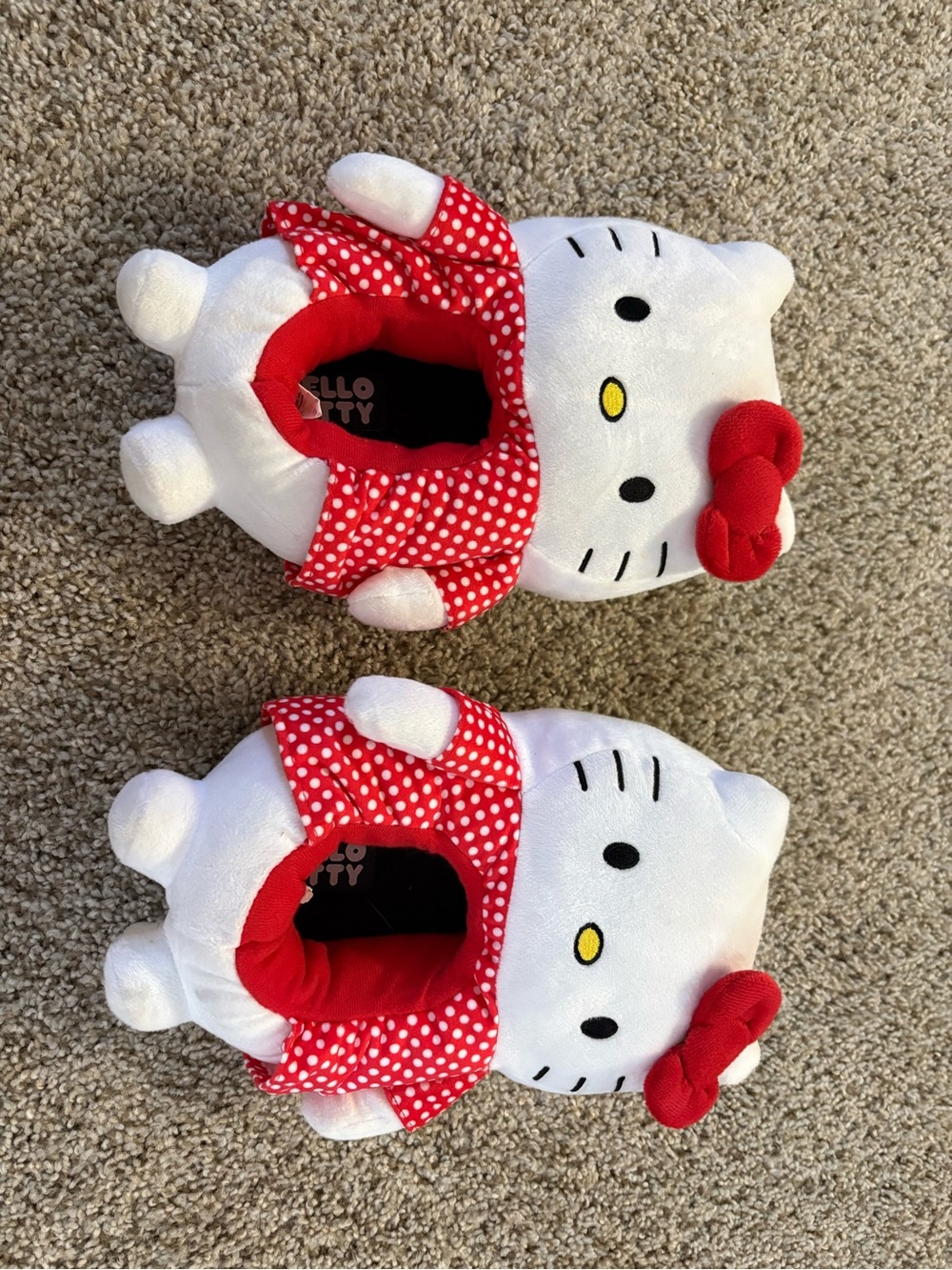 Hello Kitty Red Plush Slippers